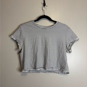 Wild Fable Black and White Striped Crop Top